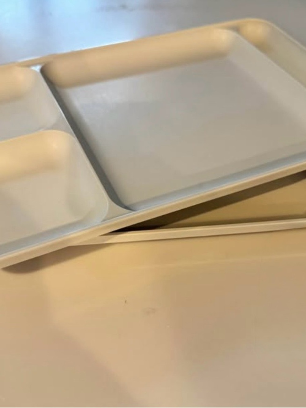 Vintage Tupperware 1535-4 Almond Divided Trays | Set of 2